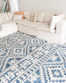 Daphne Blue Tribal Textured Rug