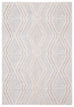 Dayna Ivory and Grey Textured Diamond Tribal Rug