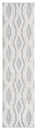 Dayna Ivory and Grey Textured Diamond Tribal Runner Rug