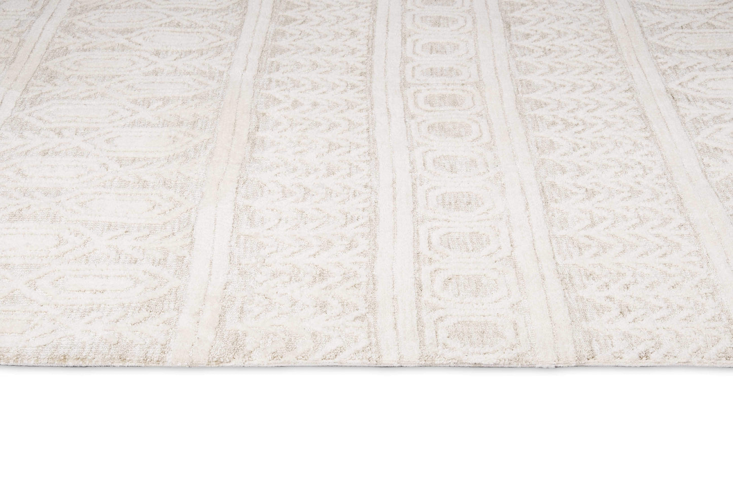 Delphine Ivory and Beige Tribal Transitional Rug