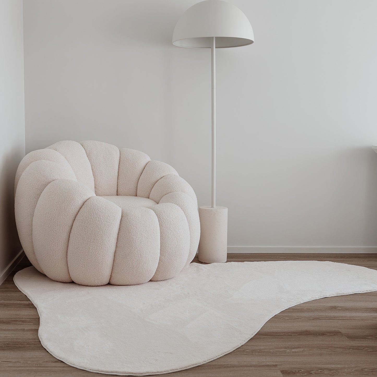 Demi Neutral Cream Irregular Shape Washable Rug