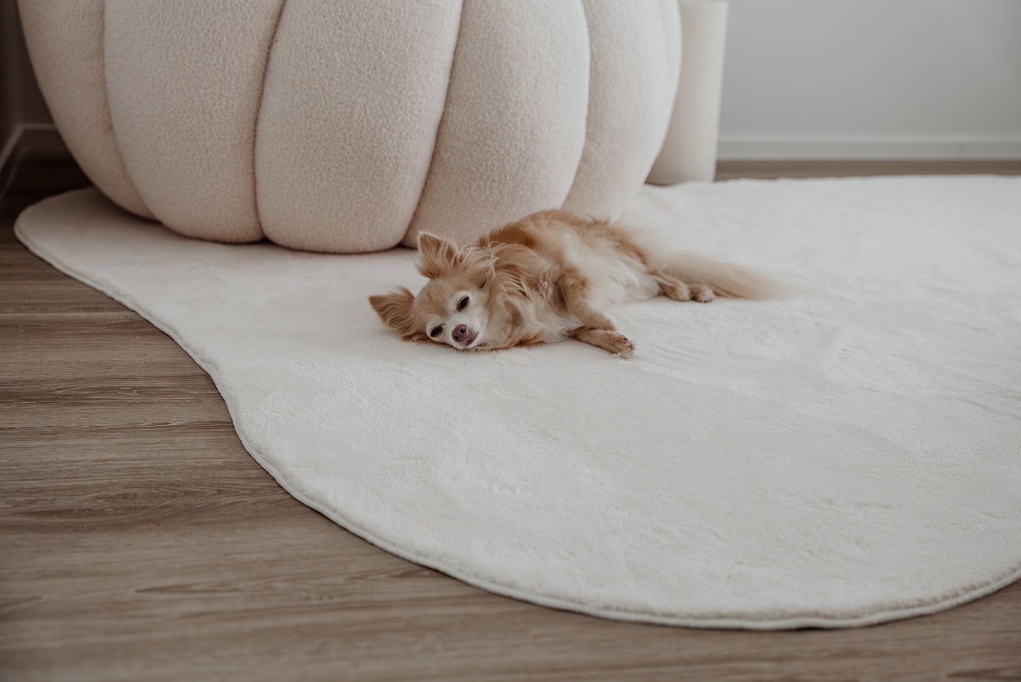 Demi Neutral Cream Irregular Shape Washable Rug