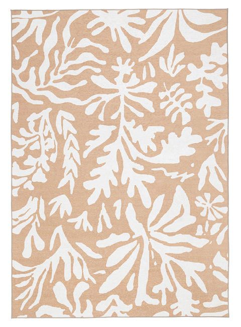 Edrielle Brown Cream Indoor Outdoor Washable Rug