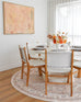 Edwina Peach and Blue Washable Round Rug
