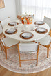 Edwina Peach and Blue Washable Round Rug