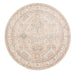 Edwina Peach and Blue Washable Round Rug