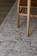 Elania Grey and Blue Traditional Distressed Medallion Rug