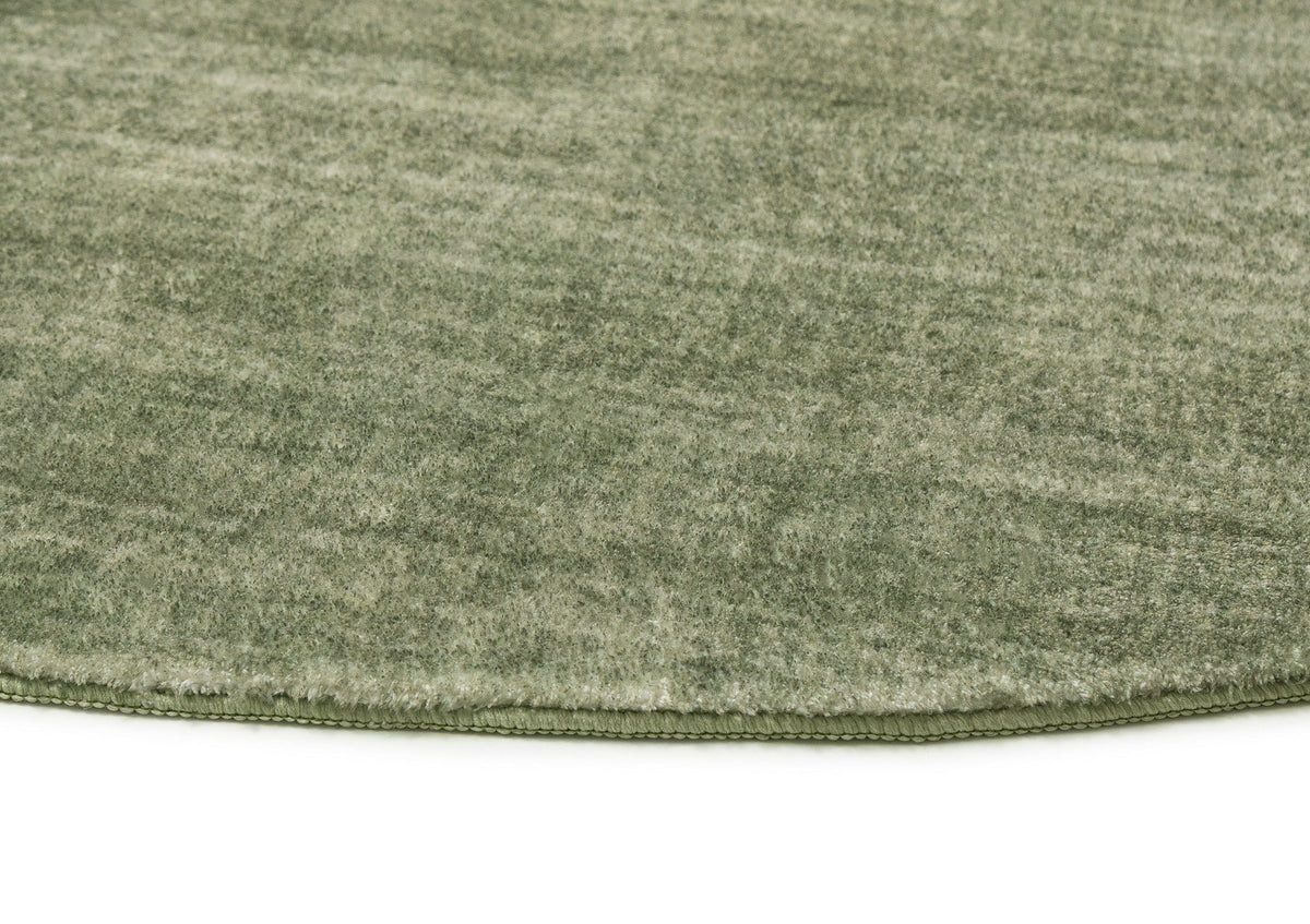 Elena Green Minimal Washable Round Rug