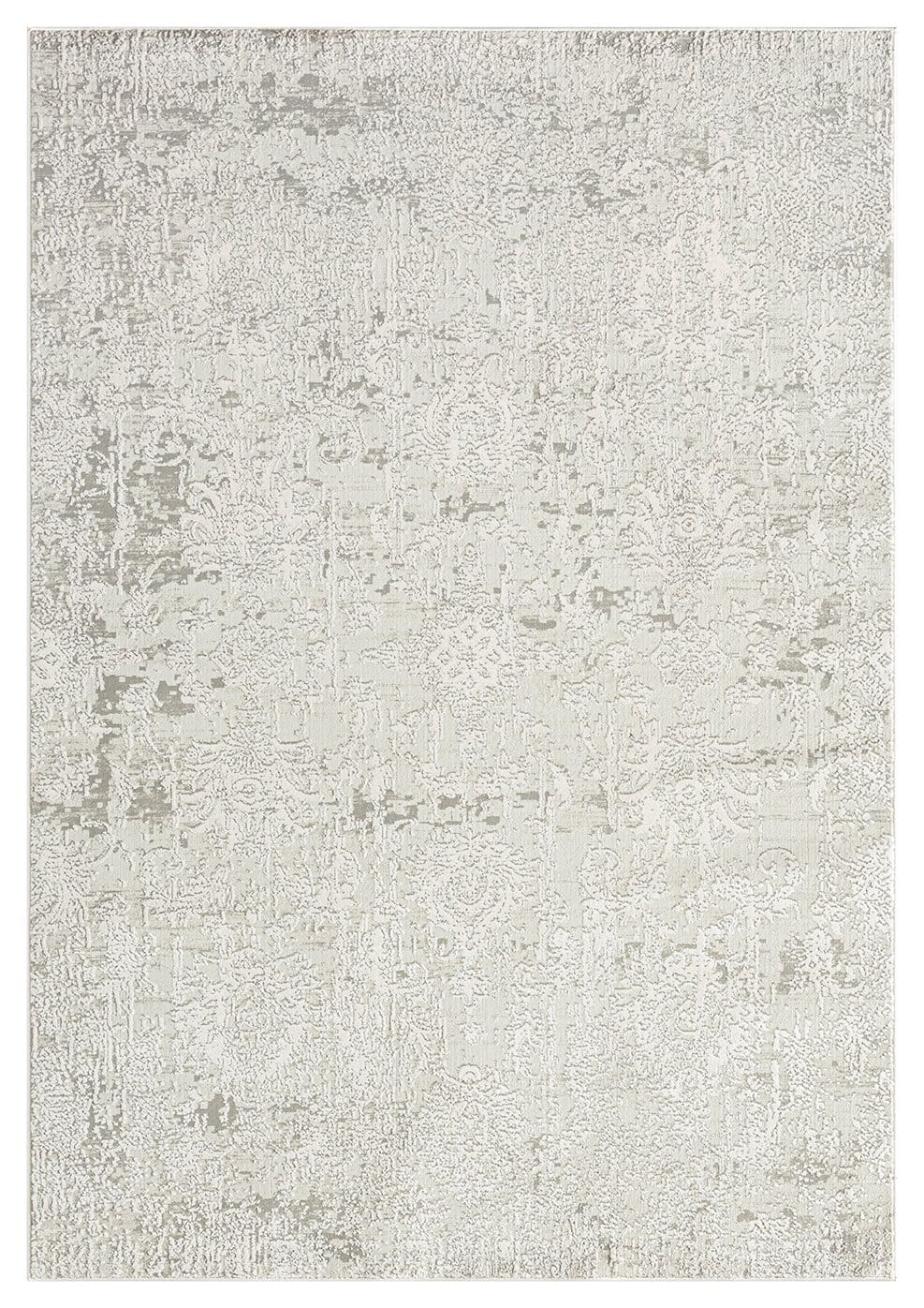 Ellery Grey Ivory Distressed Floral Rug