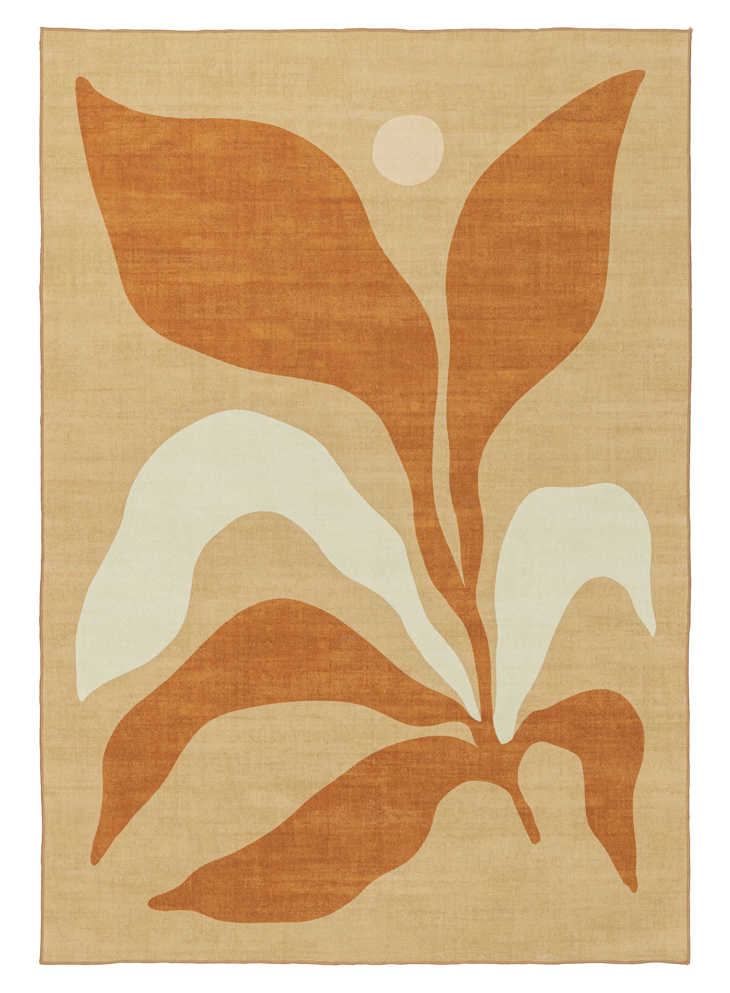 Ellie Mustard Botanical Washable Rug