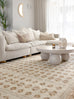 Ellora Brown Beige Tribal Boho Pattern Washable Rug