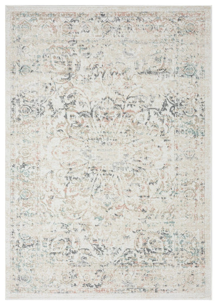 Elouise Cream And Grey Multi-Colour Traditional Floral Rug