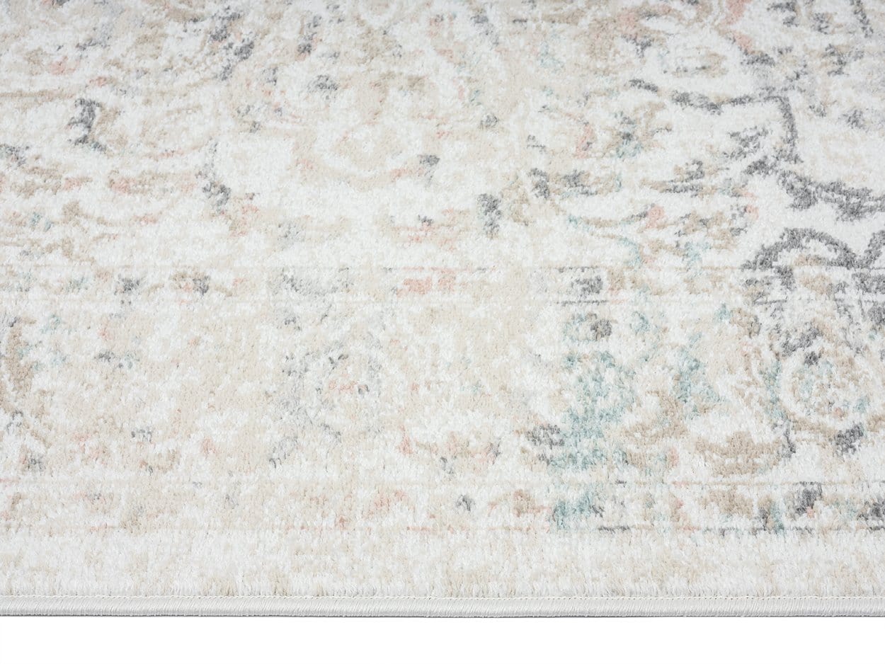 Elouise Cream And Grey Multi-Colour Traditional Floral Runner Rug
