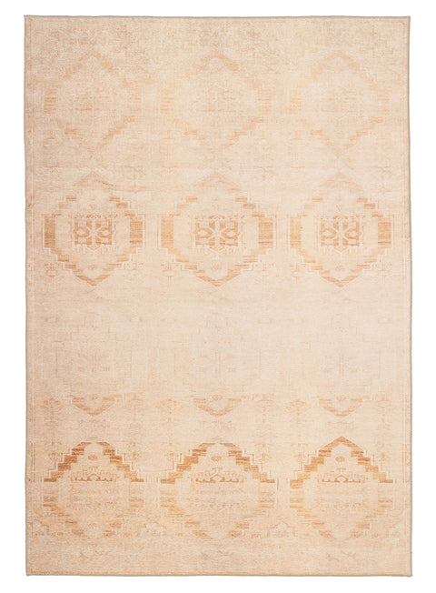 Esther Cream and Peach Tribal Washable Rug