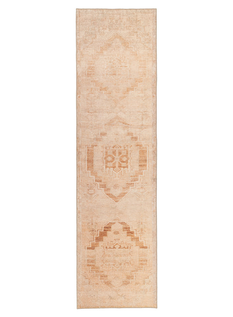 Esther Cream and Peach Tribal Washable Runner Rug