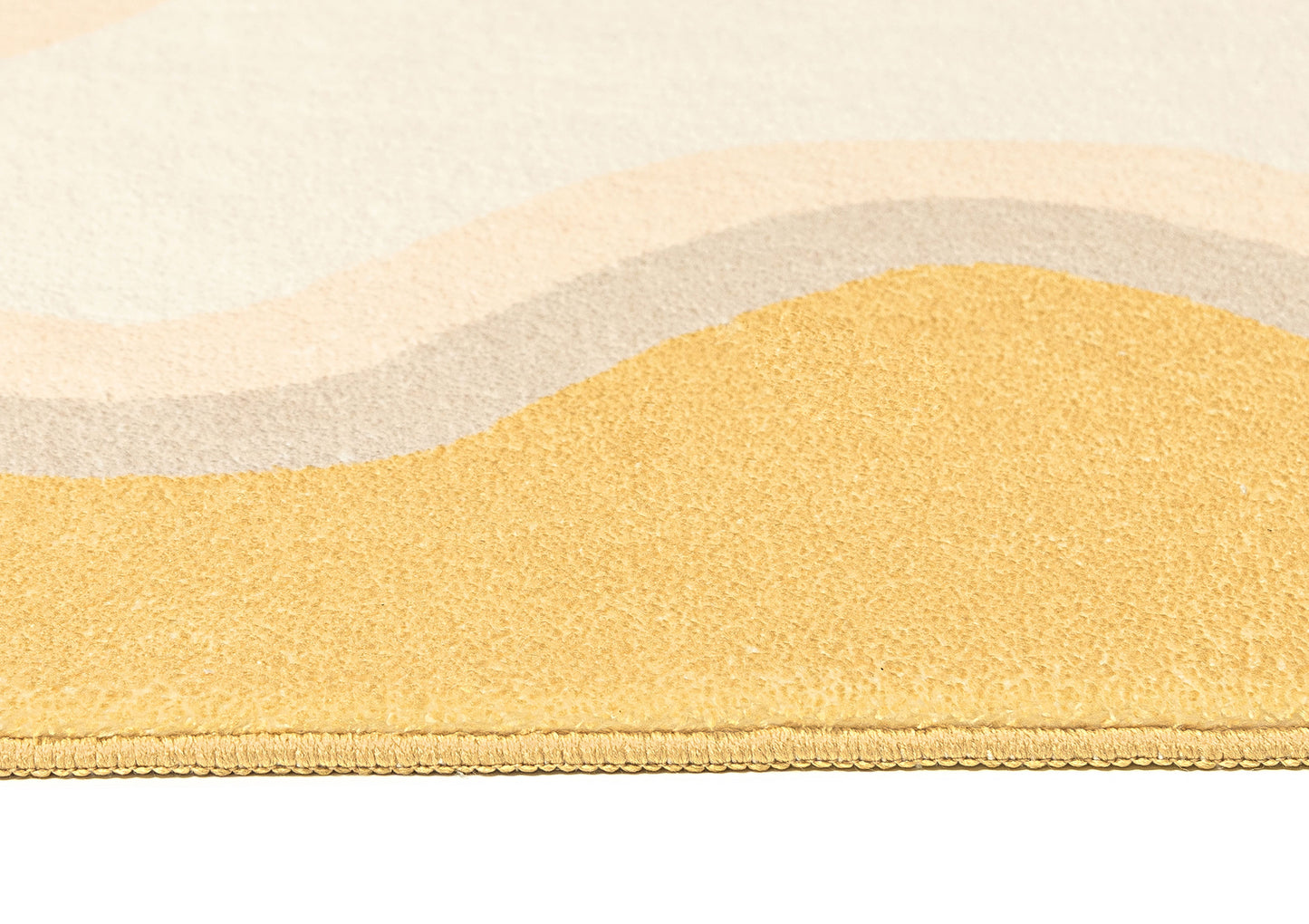 Esti Cream and Yellow Wiggle Bordered Washable Rug