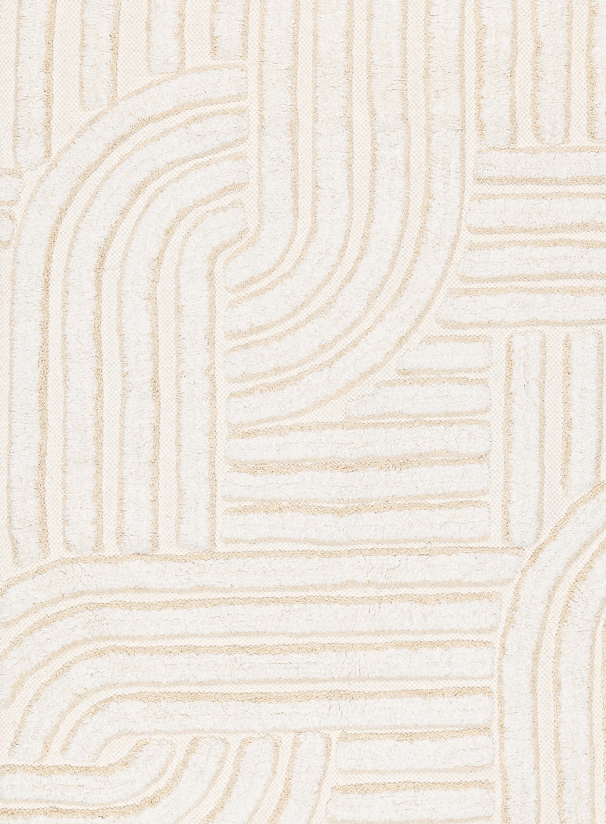 Etta Ivory Geometric Washable Bath Mat