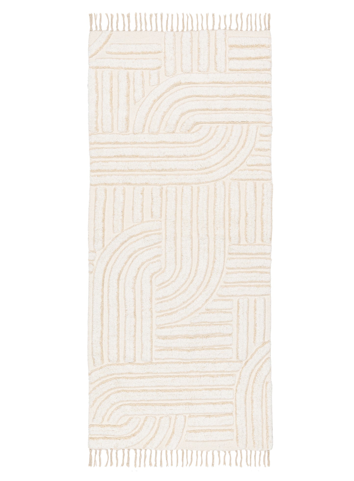 Etta Ivory Geometric Washable Bath Mat
