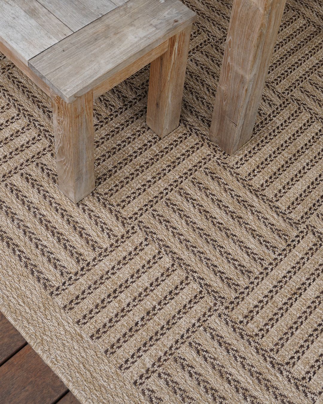 Eulalia Sand Basketweave Indoor Outdoor Rug