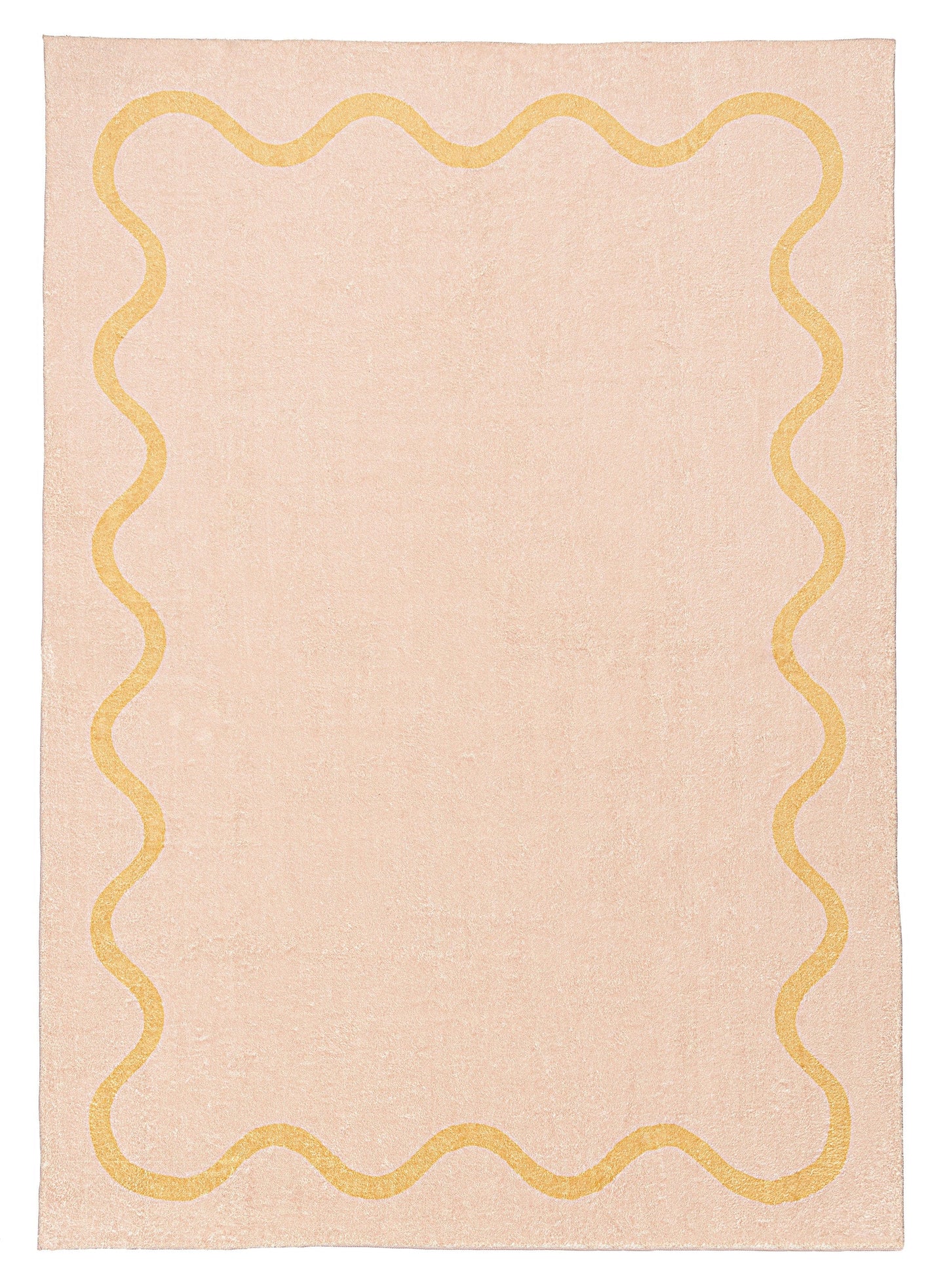 Eva Pink and Yellow Wiggle Bordered Washable Rug