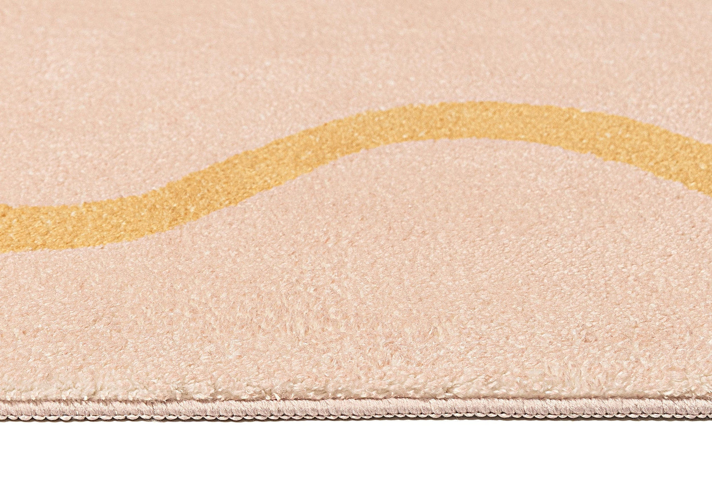 Eva Pink and Yellow Wiggle Bordered Washable Rug