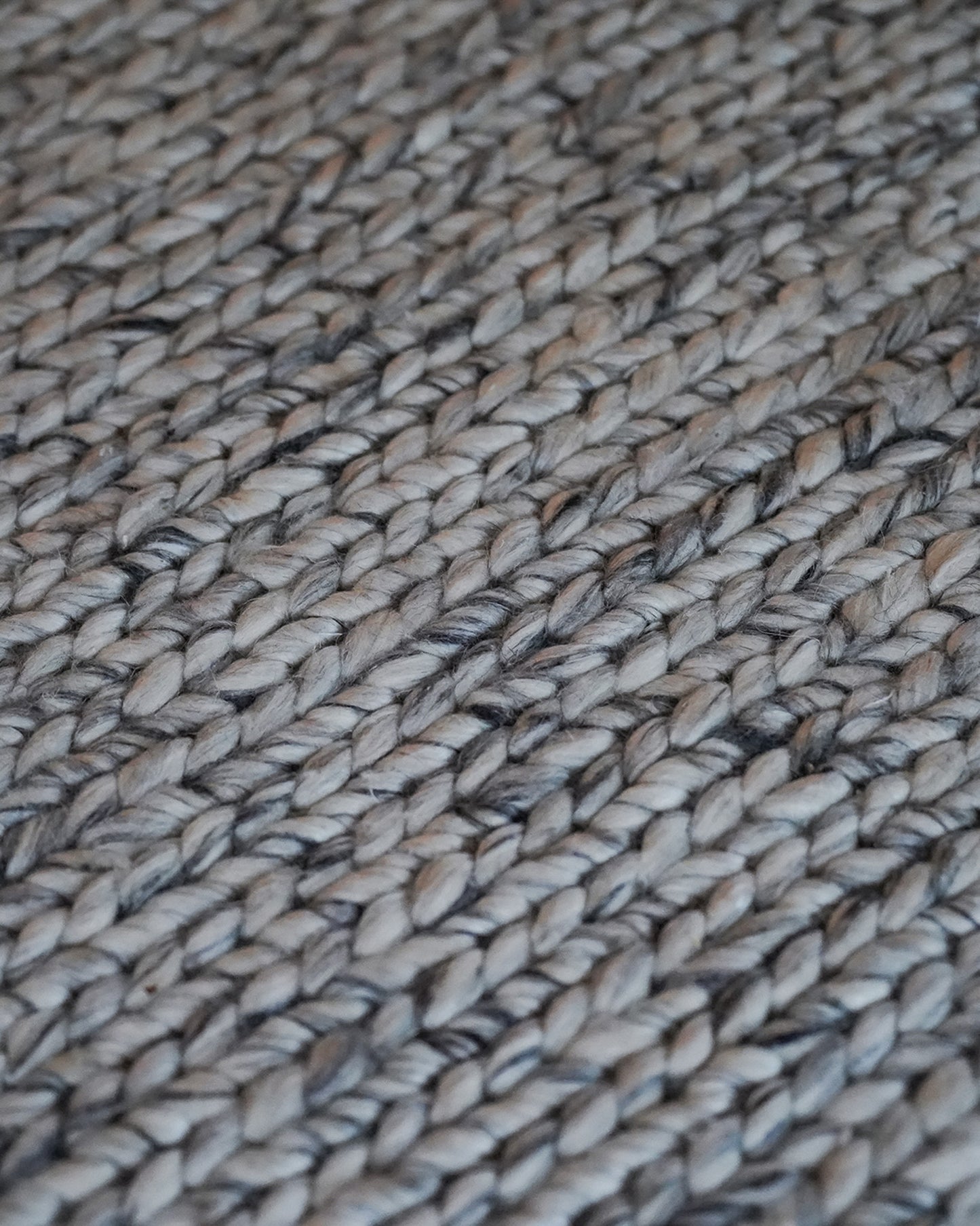 Farrah Marble Grey Braided Wool Rug
