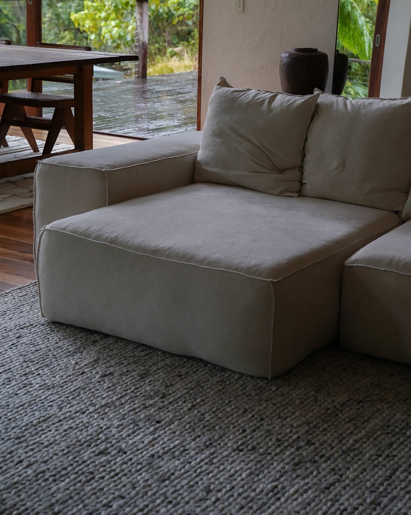 Farrah Marble Grey Braided Wool Rug