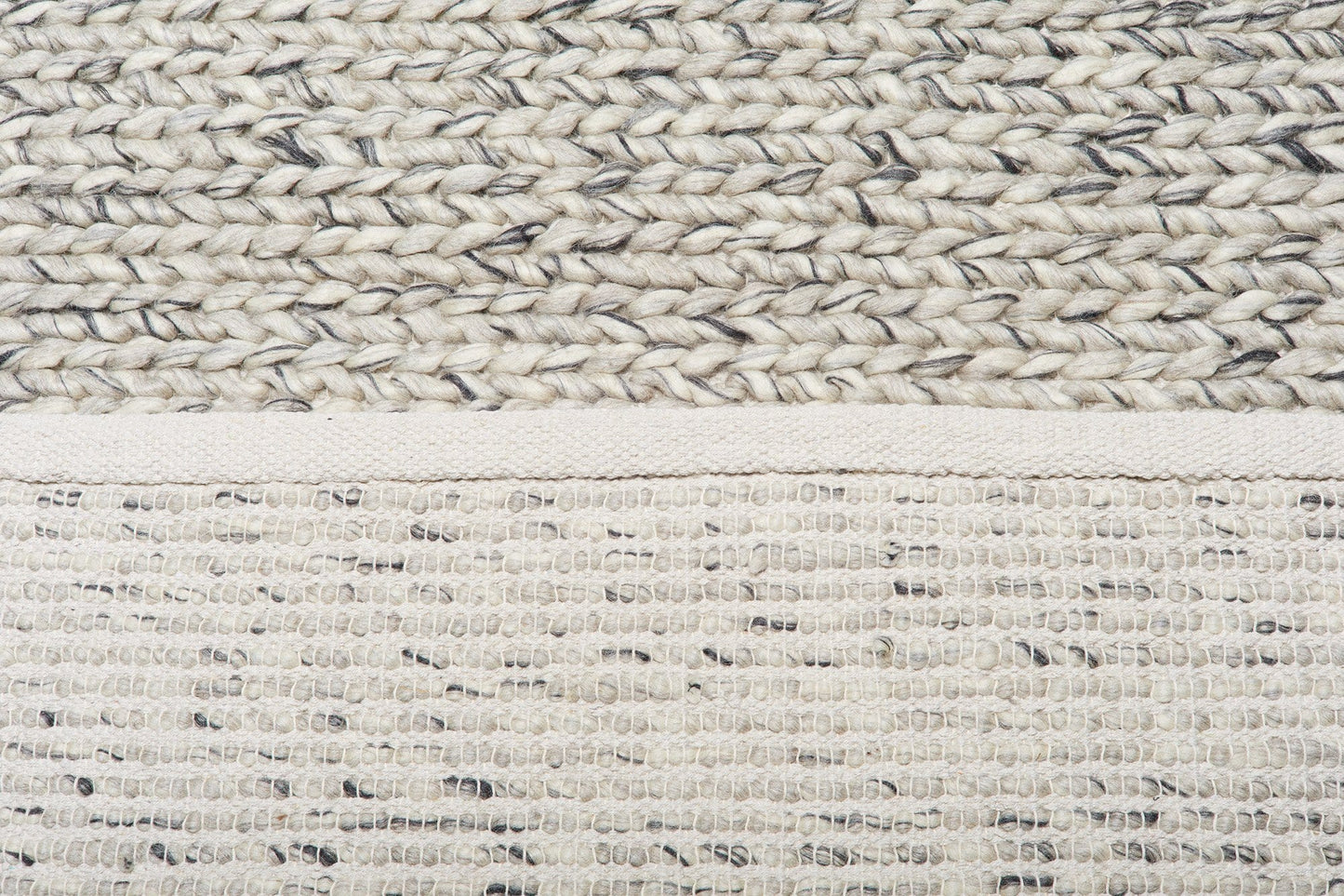 Farrah Marble Grey Braided Wool Rug