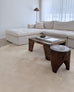 Felda Beige Irregular Round Washable Rug