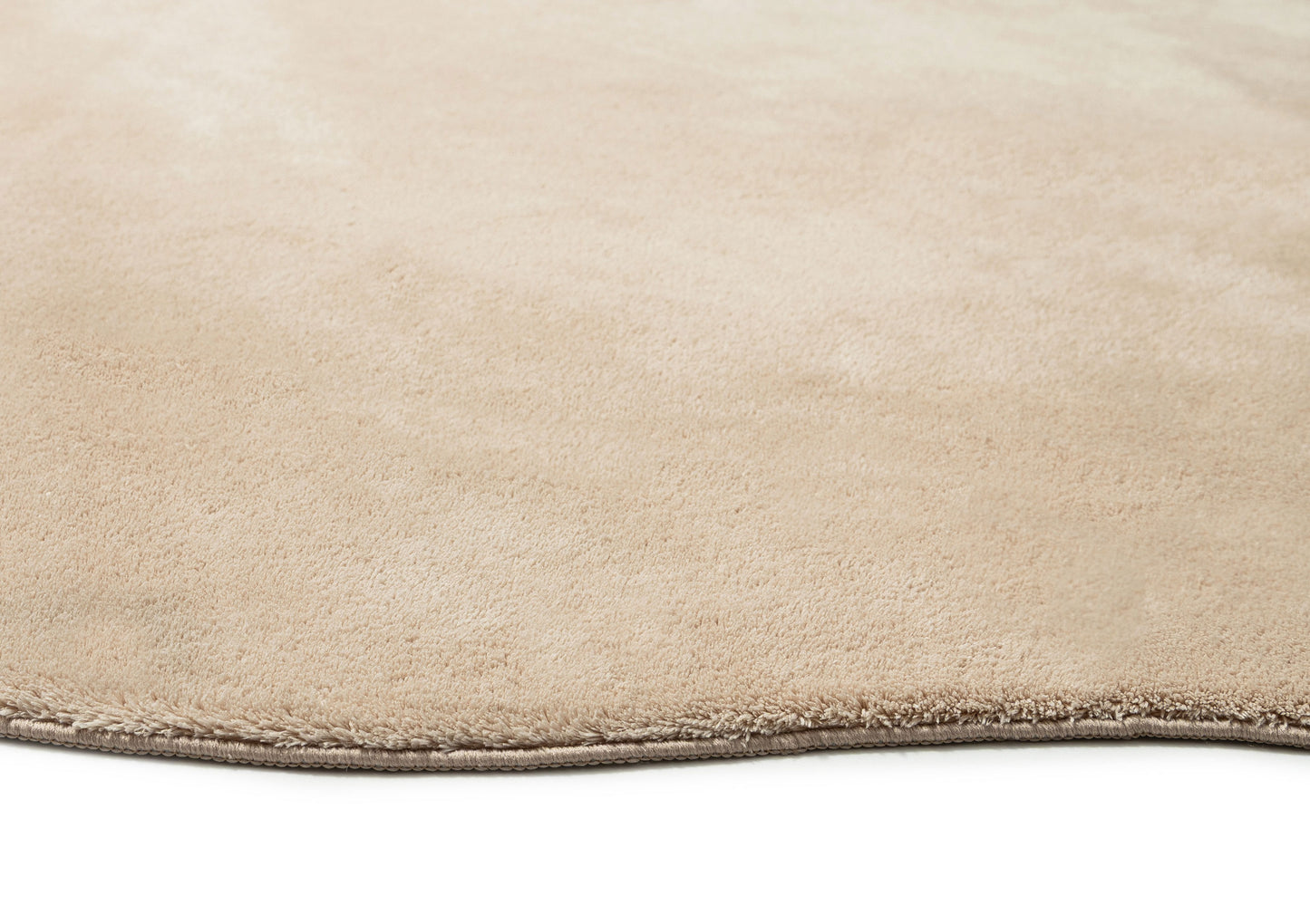 Felda Beige Irregular Round Washable Rug