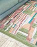 Fern Green and Orange Multi-Colour Abstract Tribal Indoor Outdoor Rug*NO RETURNS UNLESS FAULTY