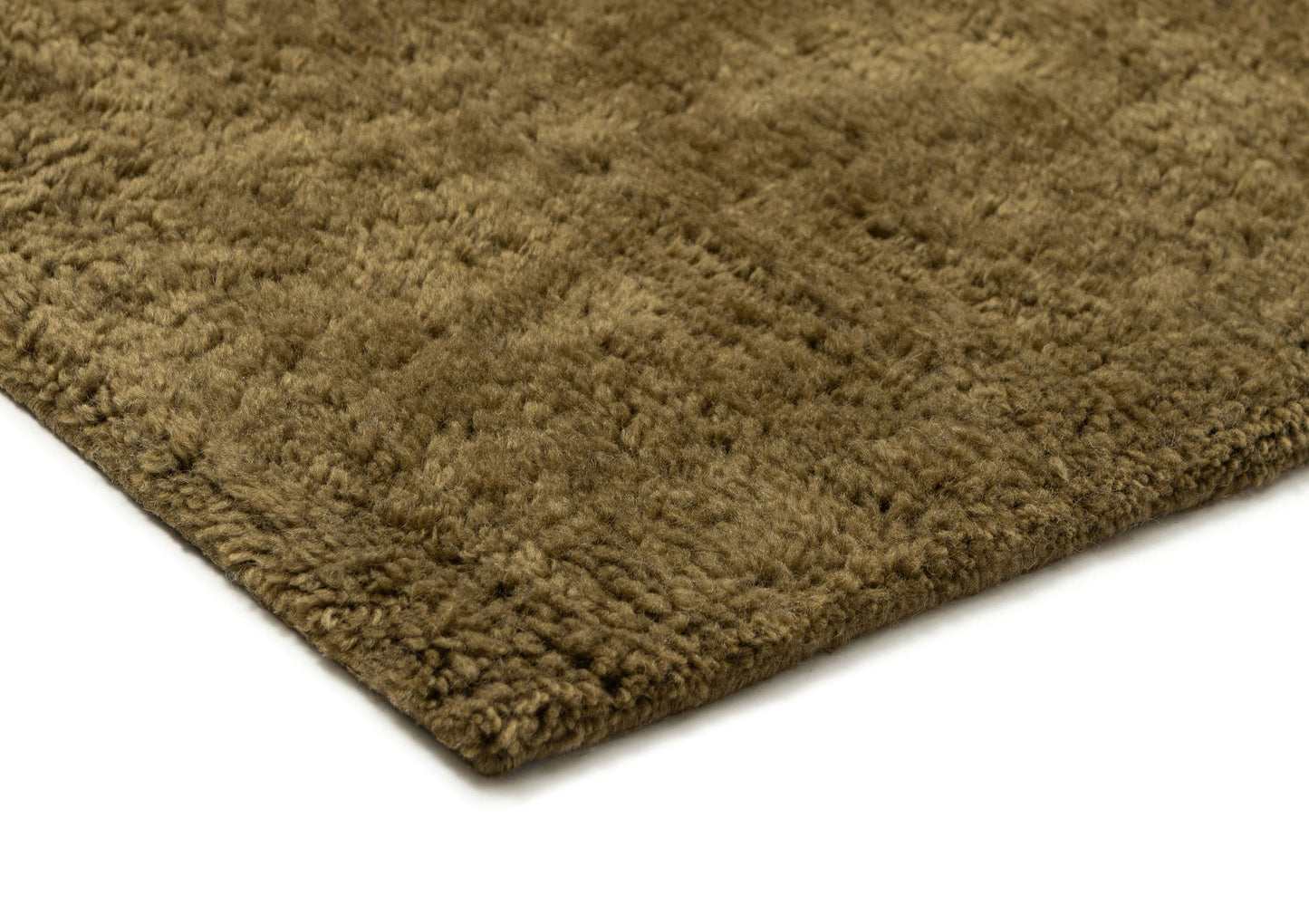 Flavia Dark Green Wool Shag Rug
