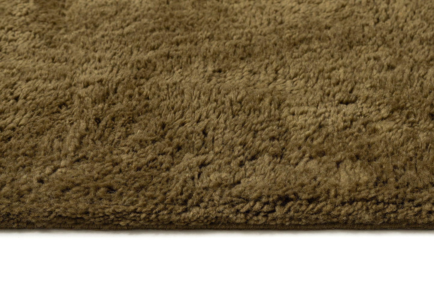 Flavia Dark Green Wool Shag Rug