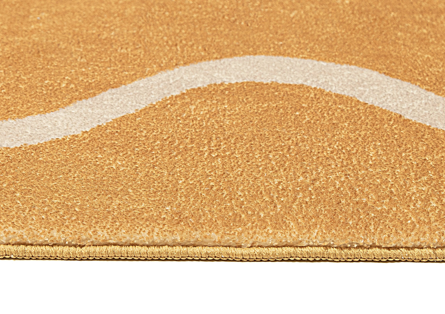 Frida Mustard and Cream Wiggle Bordered Washable Rug