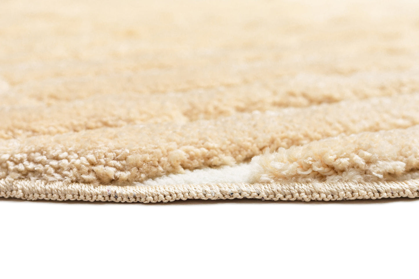 Fritzie Champagne Abstract Striped Round Rug