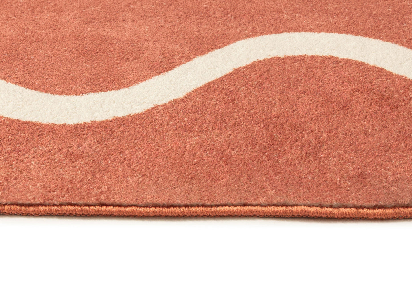 Gertrude Pink and Cream Wiggle Bordered Washable Rug