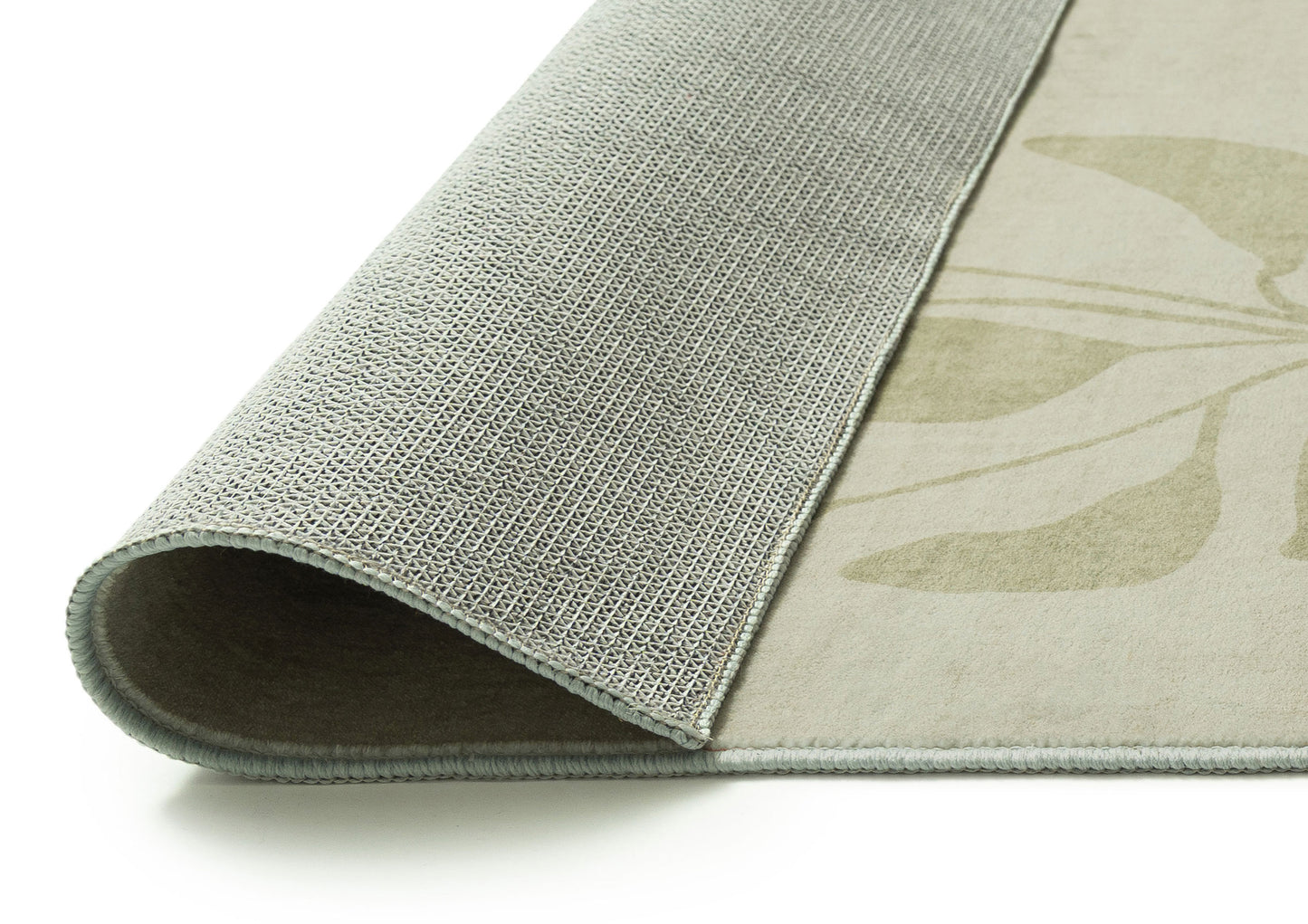 Glaiza Green Botanical Border Washable Rug