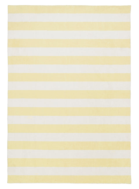 Griselda Yellow Cream Stripe Washable Rug