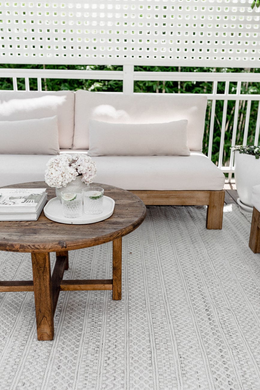 Hazel Cream and Grey Indoor Outdoor P.E.T Rug