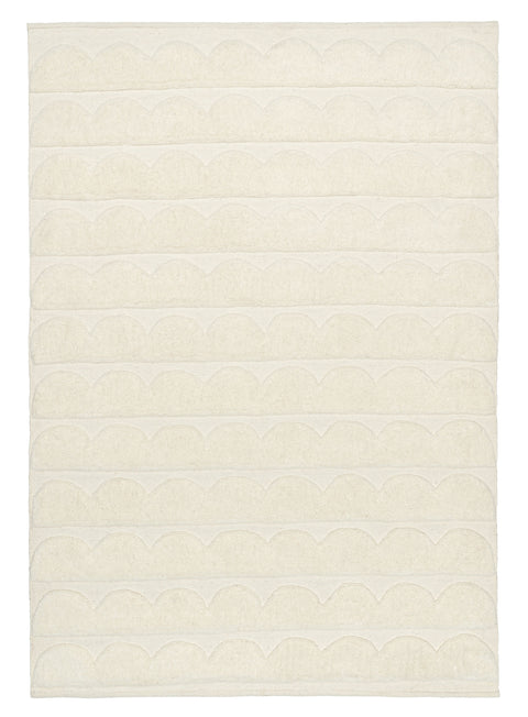 Hikari Ivory Scallop Washable Wool Rug