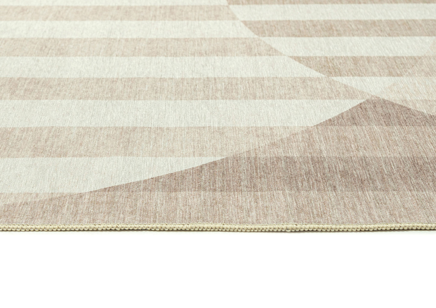 Icarus Soft Sand and Warm Taupe Abstract Circle Indoor Outdoor Rug