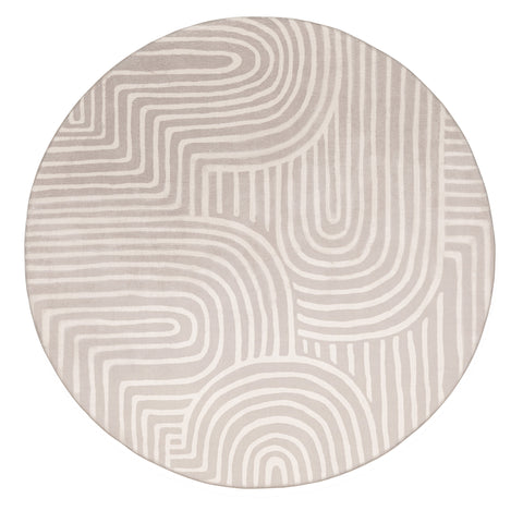 Idra Neutral Abstract Rollie Pollie Round Playmat