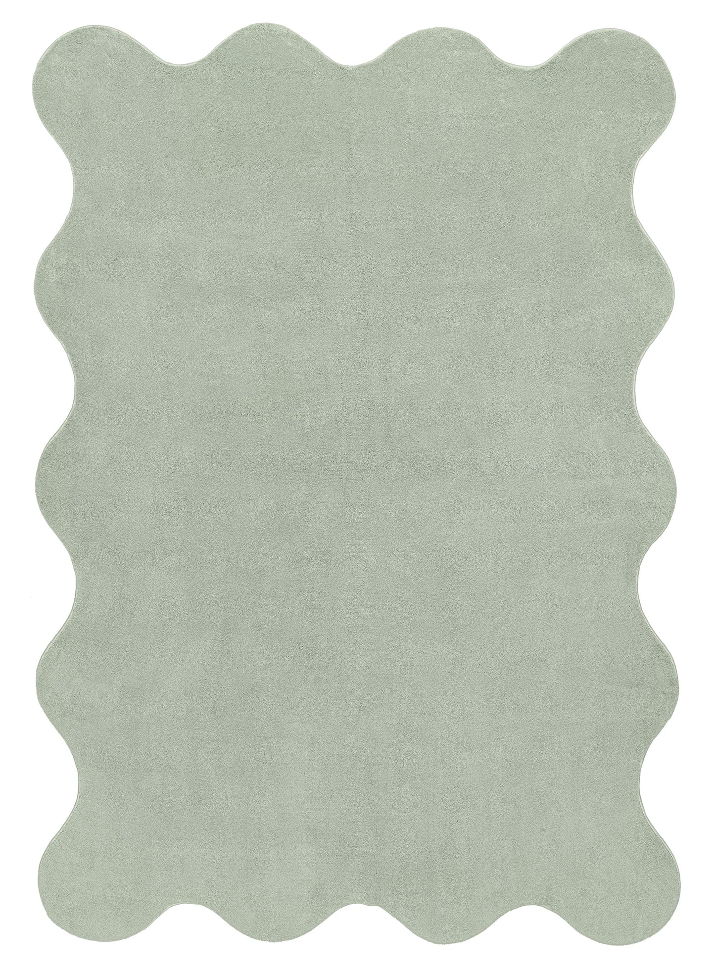 Idrissa Pale Green Scallop Washable Rug
