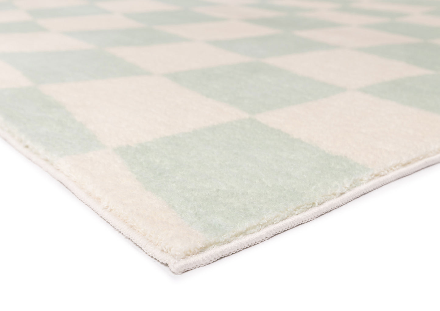 Ilenna Green and Ivory Abstract Checkered Washable Rug*NO RETURNS UNLESS FAULTY