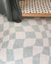 Ilenna Green and Ivory Abstract Checkered Washable Rug*NO RETURNS UNLESS FAULTY