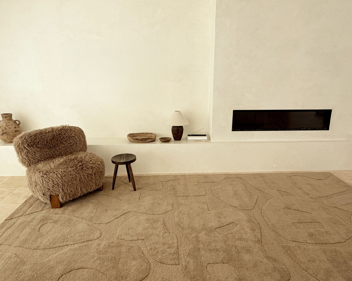 Imelda Taupe Carved Wool Rug