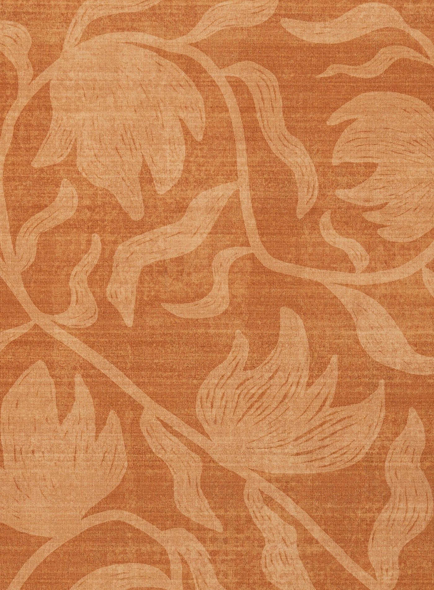 Iras Rust Botanical Washable Rug