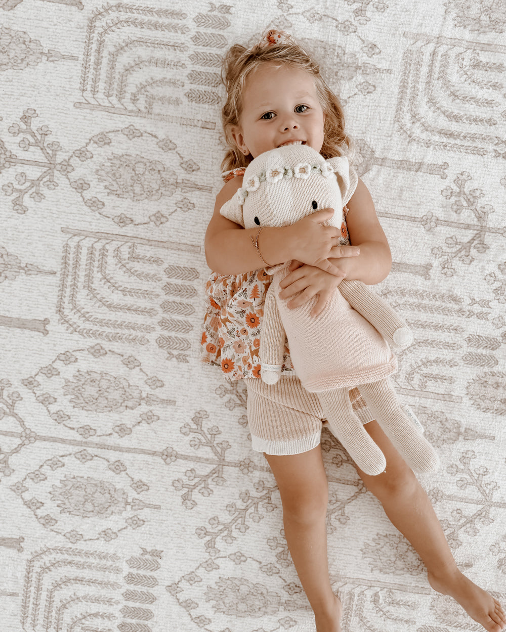 Iska Grey Plush Rollie Pollie Round Playmat