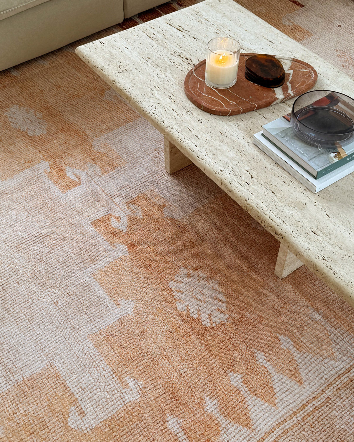 Isola Cream and Rust Tribal Washable Rug