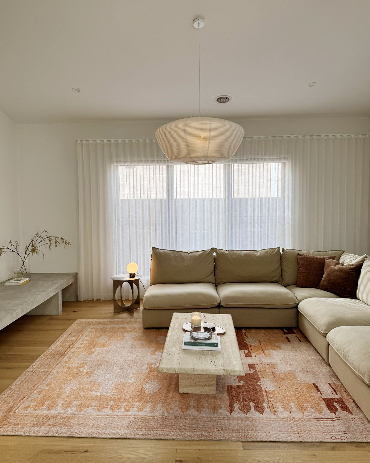 Isola Cream and Rust Tribal Washable Rug